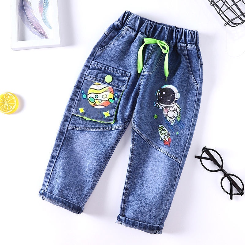 Quần Jean Dài Dáng Rộng Phong Cách Mới 2022 Cho Bé Trai