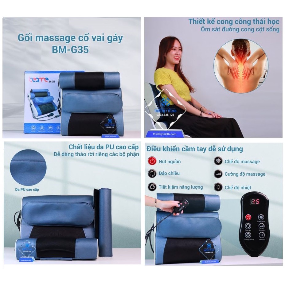 Gối massage cổ vai gáy Beame BM-G35, Máy massage đa năng thế hệ mới