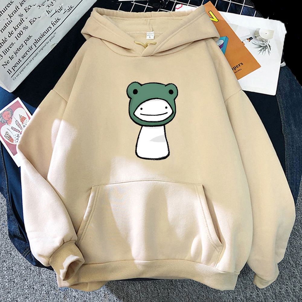 Dreamwastaken Fanart Áo Hoodie Tay Dài Có Túi in Họa Tiết Dreammerch Dream in Frog Phong Cách Đường Phố Thường Ngày Cho Nữ
