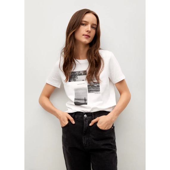 Áo thun nữ Mango size L | Hàng hiệu chính hãng