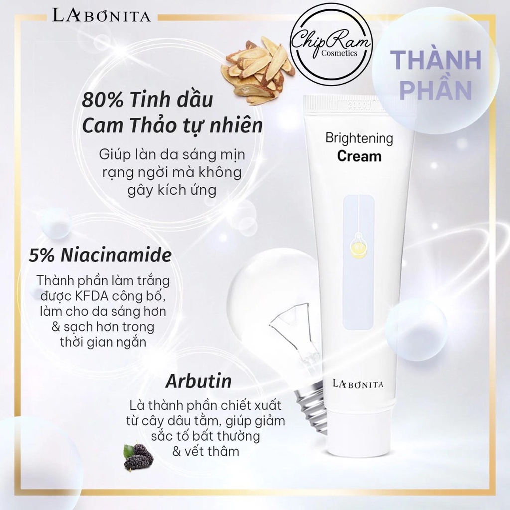 KEM DƯỠNG SÁNG DA VÀ ĐỀU MÀU DA LABONITA BRIGHTENING CREAM 50ML