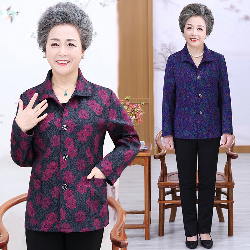 Bộ đồ hai mảnh thu đông cho người trung niên và người lớn tuổi áo sơ mi cỡ lớn