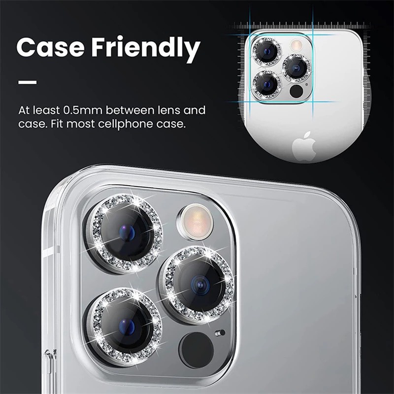 Bảo vệ camera iphone 11 11pro 11promax 12 12pro 12promax 13 13pro 13 promax 14 14lus 14pro 14promax đính đá