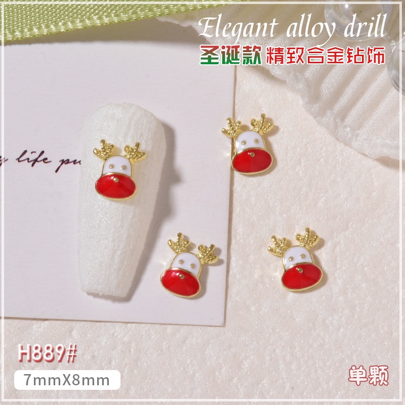 Set 3 Charm Giáng Sinh Noel Trang Trí Móng Nail, Nhiều Mẫu Cây Thông, Hộp Quà, Hoa Tuyết, Hươu