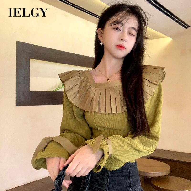 IELGY IELGY Áo Mỏng Thiết Kế Bèo Nhún Cho Nữ