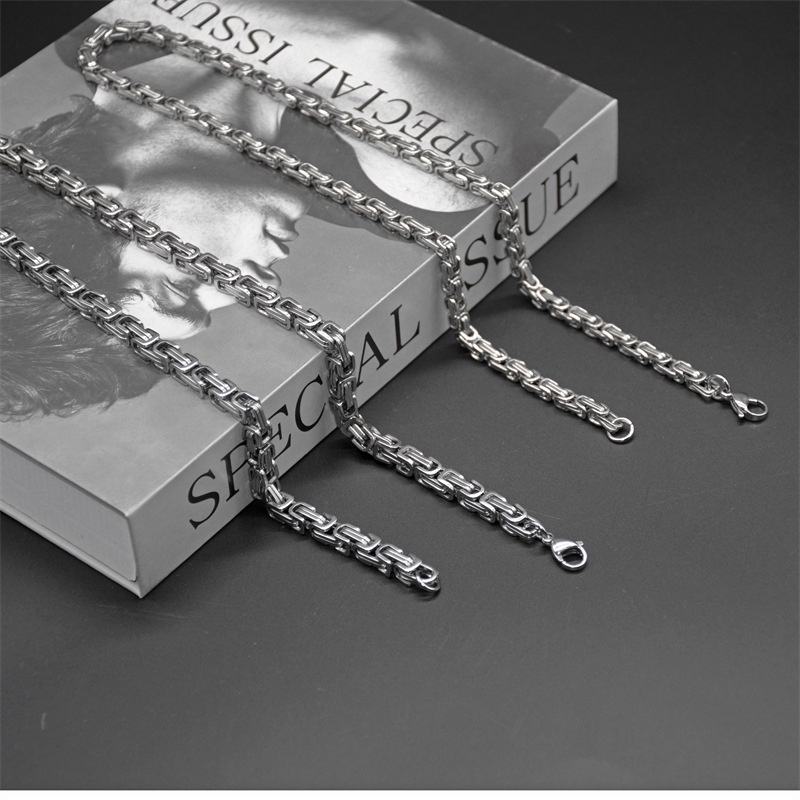 Vòng cổ Thép Titan Không Phai Màu Phong Cách Âu Mỹ Hip Hop Punk Cá Tính Cho Nam