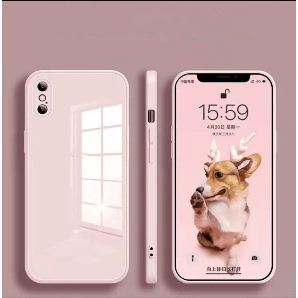 Ốp Điện Thoại Kính Viền Silicon Dẻo Thời Trang Chống Sốc Cho iPhone X XS MAX XR 11 iPhone 7 8 Plus SE
