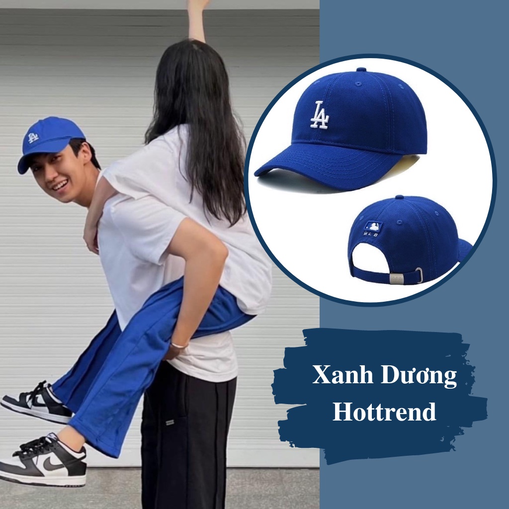 Mũ lưỡi trai Nón kết thêu chữ LA chất kaki cao cấp form unisex nam nữ hợp thời trang GUTADI