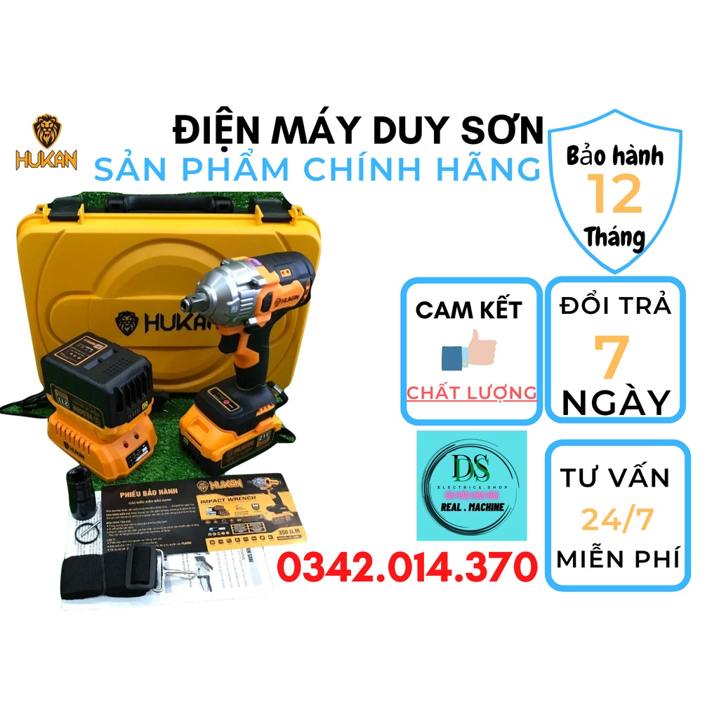 Máy Siết Bulong pin HUKAN HK-X1 IMP Lực Siết 330 N/m Pin 15 Cell 10 Cell Chính Hãng