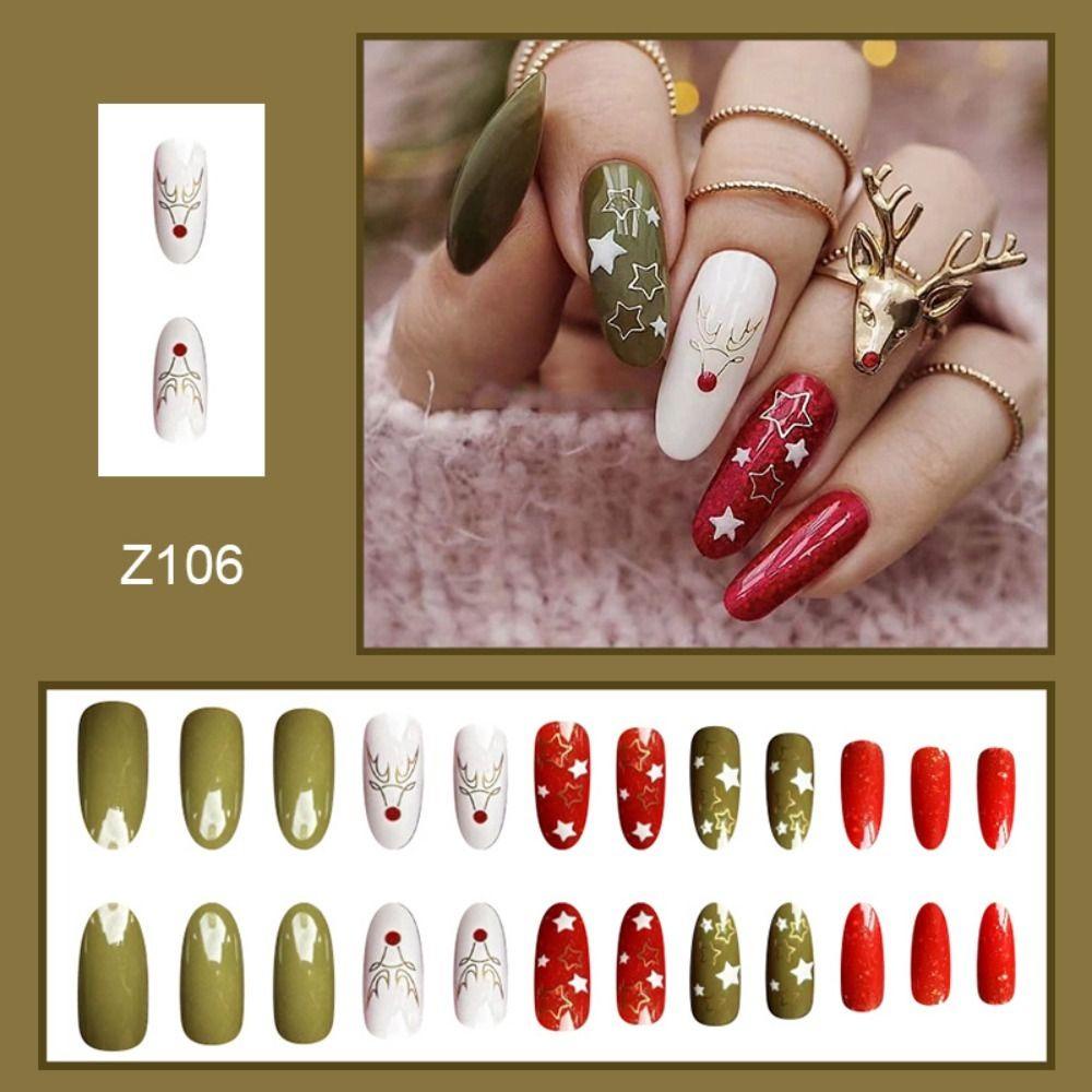 EUTUS Bộ 24 Móng Tay Giả Che Phủ Toàn Diện Phong Cách Pháp