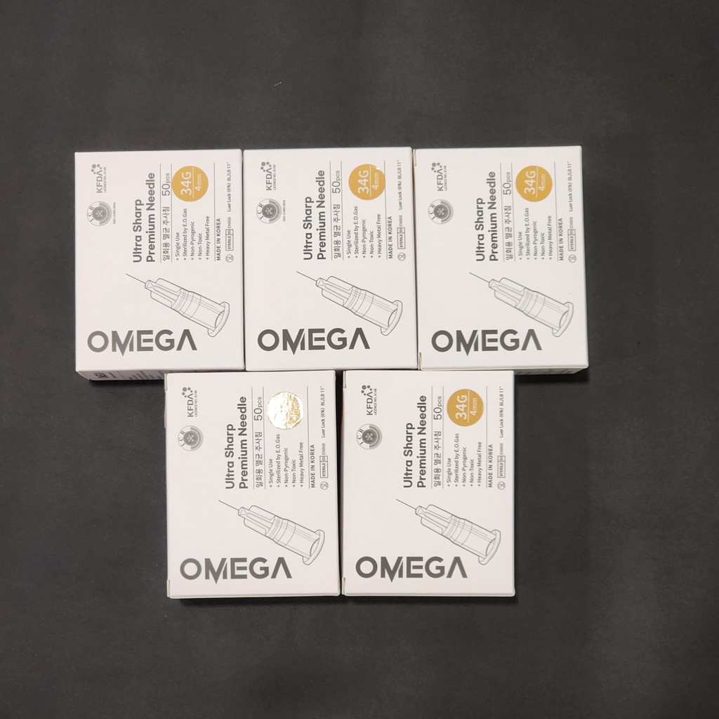 Đầu kim 34G tiêm meso OMEGA cao cấp đủ size 4mm 6mm 8mm 13mm Hàn Quốc cấy prp cá hồi căng b