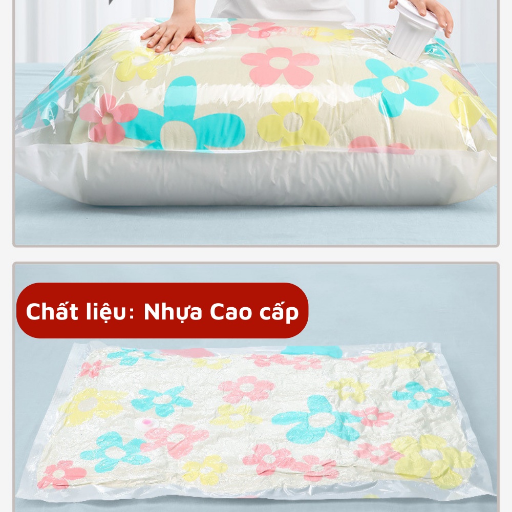 Túi hút chân không cao cấp kèm nắp van chống rò rỉ hơi, chống nước, tránh ẩm, nấm mốc quần áo