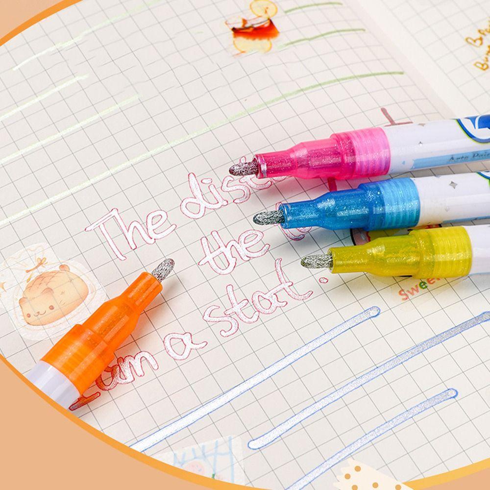 CHOOKEY Set 8 / 12 Bút Đánh Dấu Hai Đầu Màu Nước Phát Quang Phong Cách Graffiti Giáng Sinh