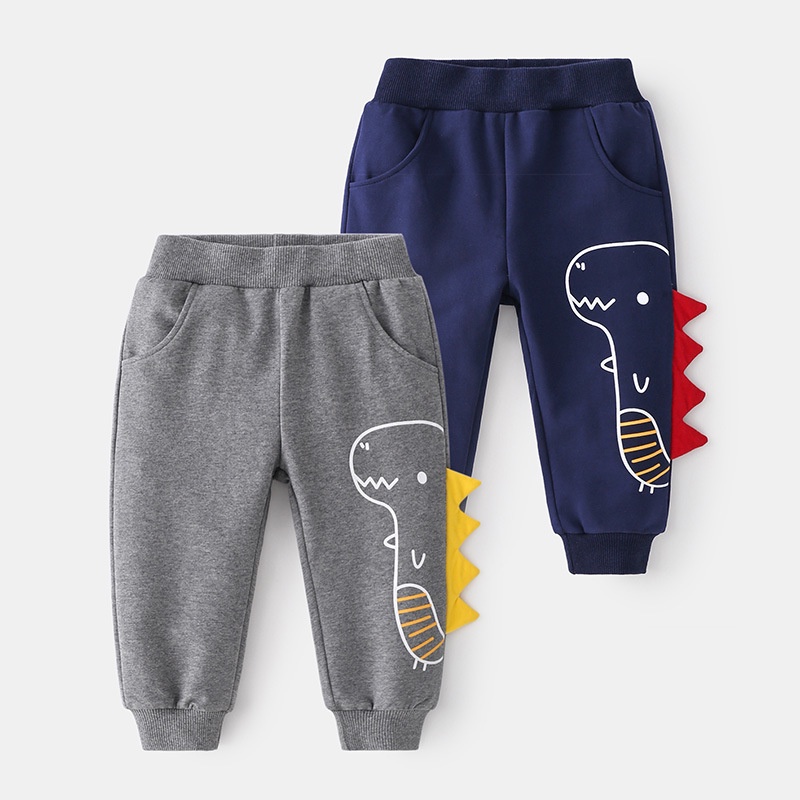 Quần thun bé trai WELLKIDS quần dài cho bé họa tiết khủng long hàng xuất Âu Mỹ
