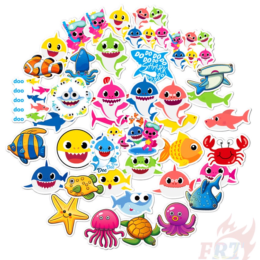 50Pcs/Set ☆ Baby Shark Series 01 Stickers ☆ Children's Song DIY Fashion Waterproof Doodle Decals Stickers