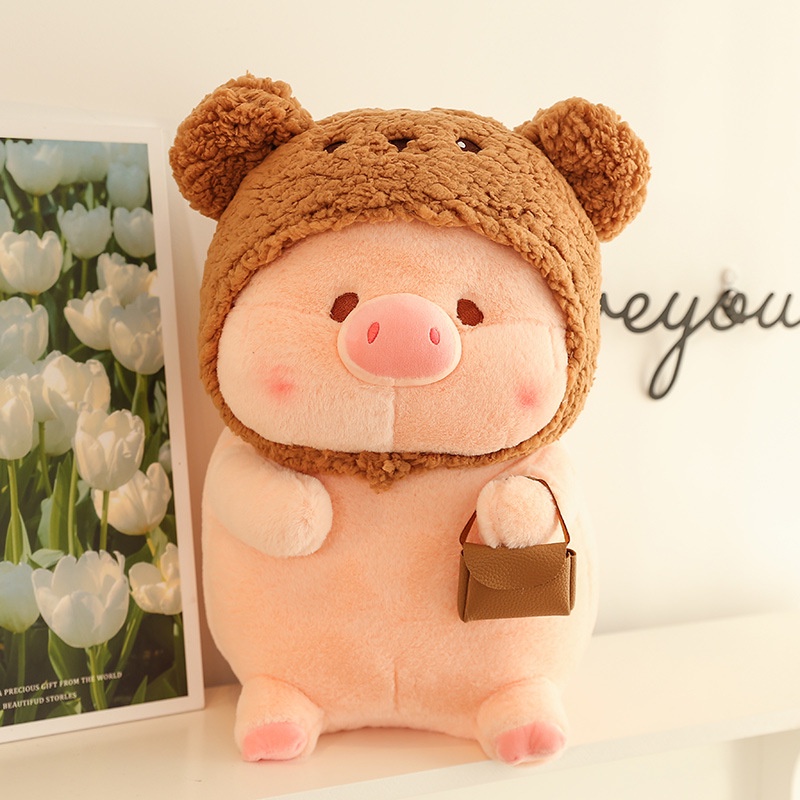 Gấu Bông Heo Lulu Mũ Xù Cao Cấp, Heo Bông Cho Bé Dễ Thương