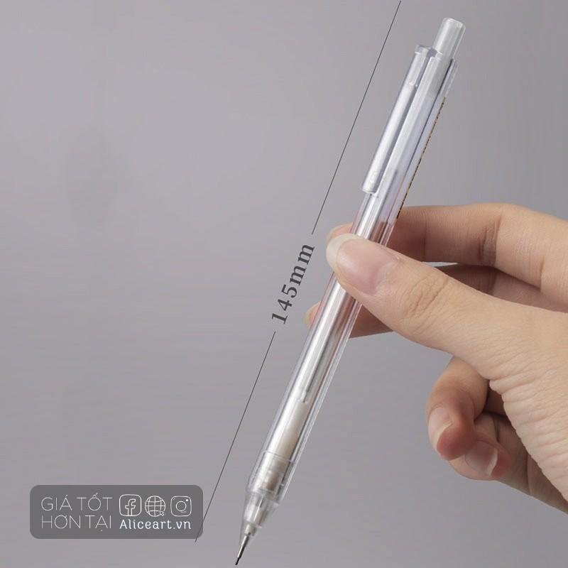 Bút chì bấm cơ ngòi màu trong suốt mờ và ngòi chì 0.5mm 0.7mm tiện dụng cho học sinh Sale