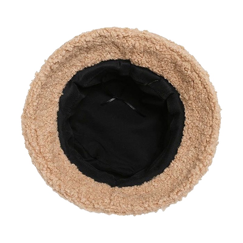 Ygt Mũ Bucket Len Giả Lông Cừu Dày Dặn Giữ Ấm Mùa Đông Cho Nữ