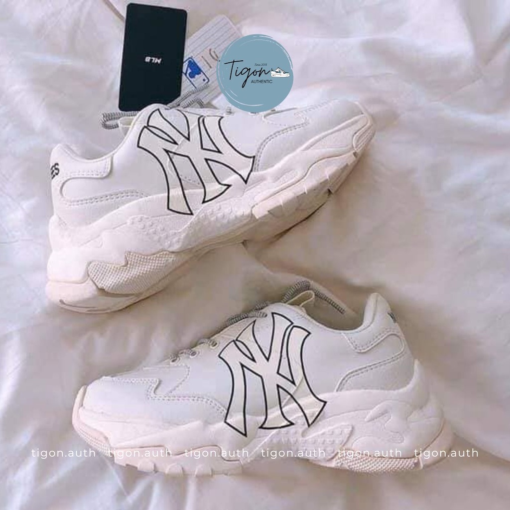 Giày thể thao nữ MLB NY Yankee - Big Ball Chunky A, Giày thể thao trắng chính hãng MLB 32SHC1911-50I [100% AUTHENT