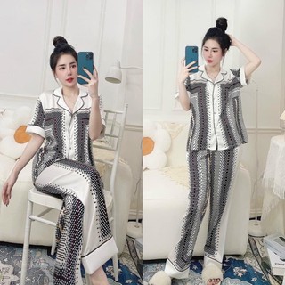 Pijama lụa CLC cộc dài HENA hồng tím