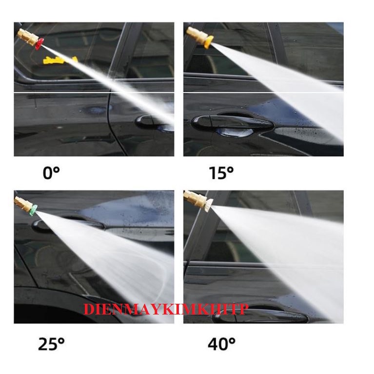 BỘ 4 VÀ 5 béc phun rửa xe cao áp 0-15-25-40 độ, bộ đầu béc rửa xe cao áp