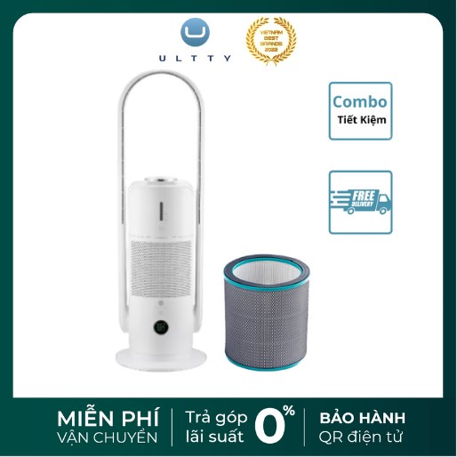 Combo Quạt Lọc Không Khí Bù Ẩm ULTTY SKJ-CR022, Diệt Khuẩn Bằng Tia UV + Màng lọc HEPA H14 nano phân tử bạc.