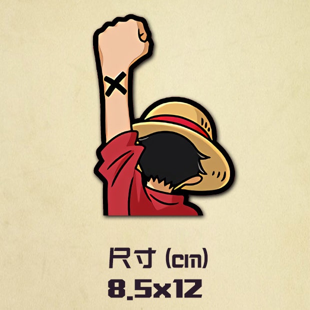 Bộ 6 Miếng Dán Phản Quang Chống Thấm Nước Họa Tiết Hoạt Hình One Piece Trang Trí Xe Hơi