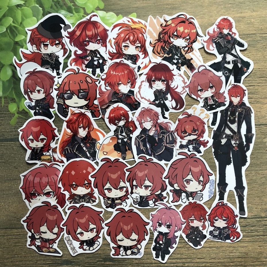 Sticker hình dán diluc Genshin Impact