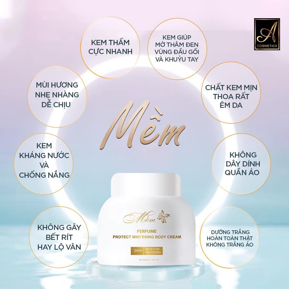 Set dưỡng trắng da mặt gồm kem face Pháp và kem body trắng da toàn thân Acosmetics dưỡng ẩm, cải thiện màu da hiệu quả