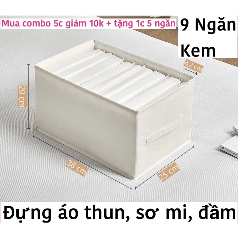 Hộp vải đựng quần áo chia ngăn, khay chia quần áo,túi vải đựng đồ, túi đựng ngăn chia tủ quần áo đồ lót đa năng YoHoMi