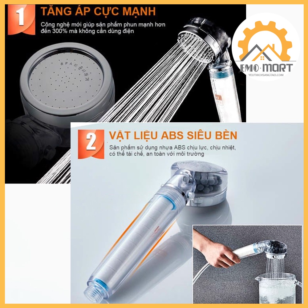 ⚡️𝗕𝗛 𝟭𝟮 𝗧𝗛𝗔́𝗡𝗚⚡️ Vòi Sen Tăng Áp Hàn Quốc ⚡️ Tăng áp 300% - Khử khuẩn, nước cứng, clo dư-Lõi thay thế dễ dàng