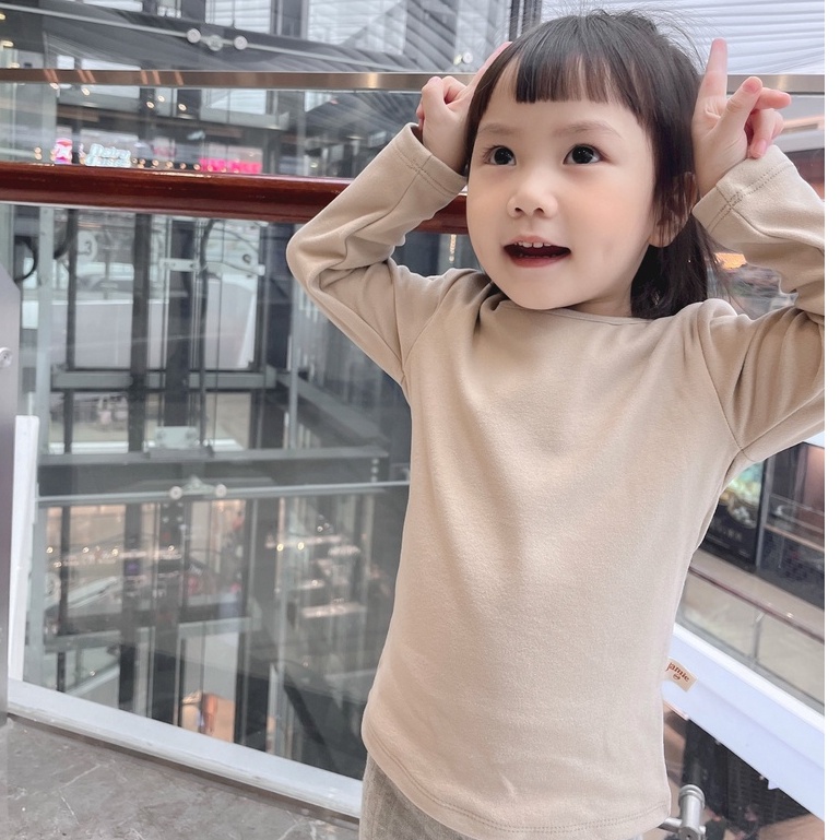 Áo dài tay cổ tròn cotton thun cào bông co giãn 4 chiều siêu mịn cho bé made by Jamie Studio