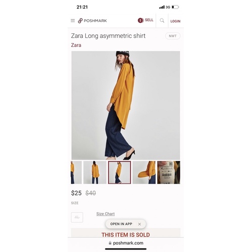 Áo sơ mi Zara auth, vạt dài XS