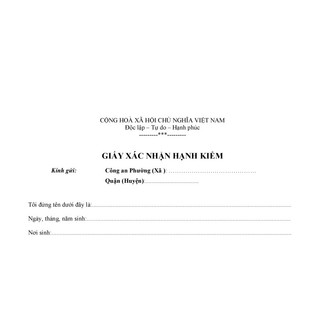 GIẤY HẠNH KIỂM ( 100 TỜ/XẤP)