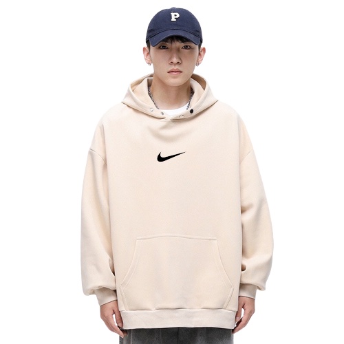 Áo hoodie nike thêu dày dặn nam nữ, hoodie nike bấm cúc chính hãng 001 CINKAY_STORE
