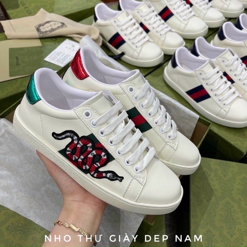 Giày Gc rắn nam nữ cao cấp , giày Sneaker thể thao buộc dây trắng kèm box