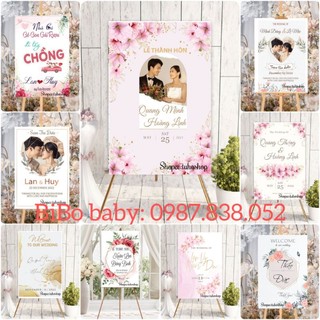 Bảng welcome đám cưới, bảng chào đón để cổng trang trí đám cưới 50x70cm - BiBo baby