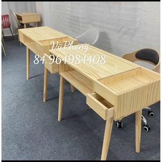 Bàn làm nail chân gỗ kèm ngăn kéo và hộc đựng sơn tiện lợi