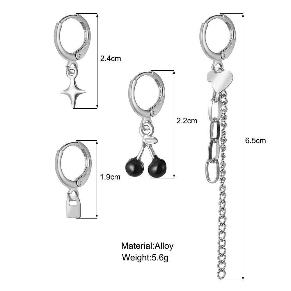 ※NZJR※Set 6 Khuyên Tai Quả Cherry Nhỏ Xinh Bằng Hợp Kim Thời Trang Cho Bạn Gái