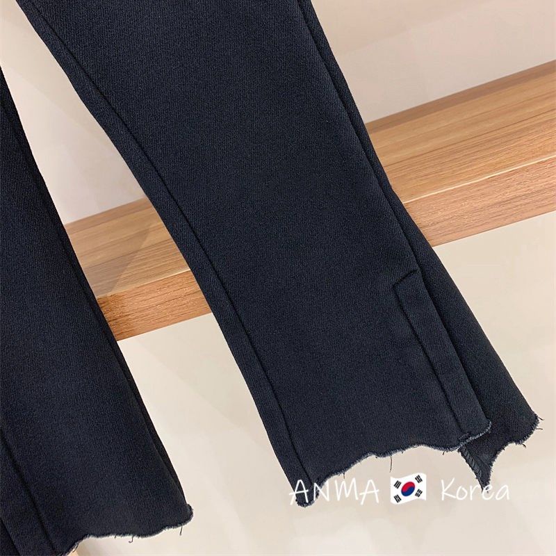 Quần Jeans Ống Loe Màu Đen Phong Cách Hàn Quốc Cho Bé Gái