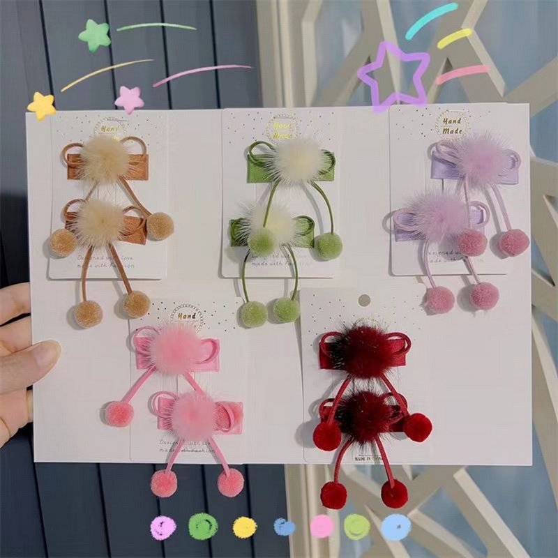 Dây Cột Tóc Lông Thỏ Nhân Tạo Đính Nơ Dễ Thương Cho Nữ dreamdiary