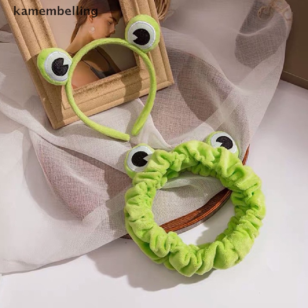 Kamembelling 1 Băng Đô Trang Điểm Co Giãn Bản Rộng Hình Ếch Vui Nhộn