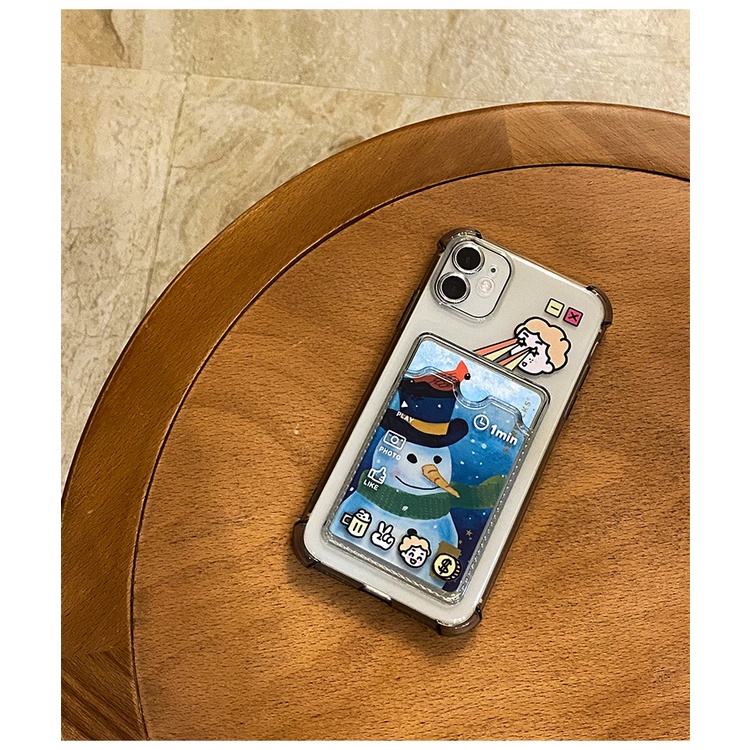Ốp Điện Thoại Họa Tiết Hoạt Hình Có Ngăn Đựng Thẻ Cho iphone14pro 13prime 12 / 11