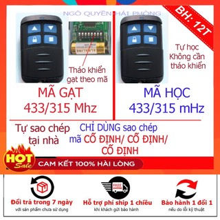 Remote, Chìa khóa, điều khiển cửa cuốn từ xa - có sẵn pin tần số 433Hz, 315Hz học lệnh