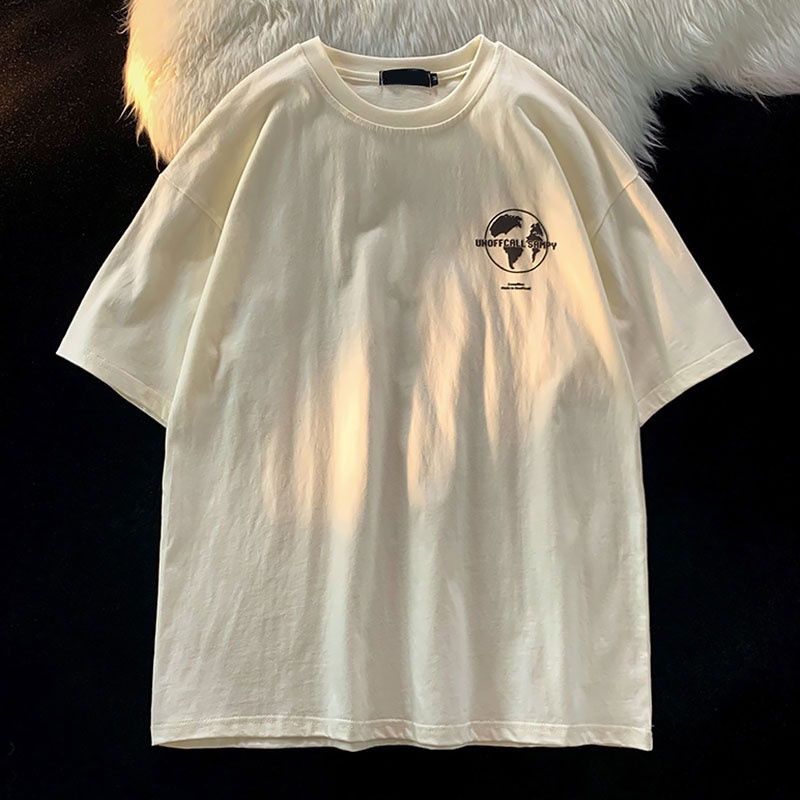 NRVP Áo Thun Tay Ngắn Dáng Rộng In Họa Tiết Phong Cách Hàn Quốc Thời Trang Cho Nam Và Nữ