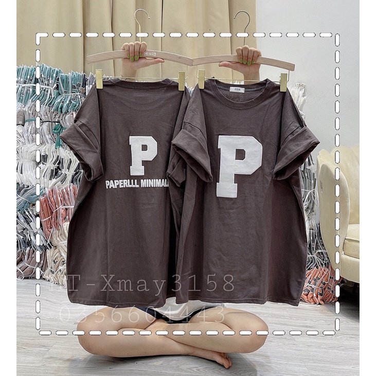 Áo phông chữ P in 2 mặt DA6