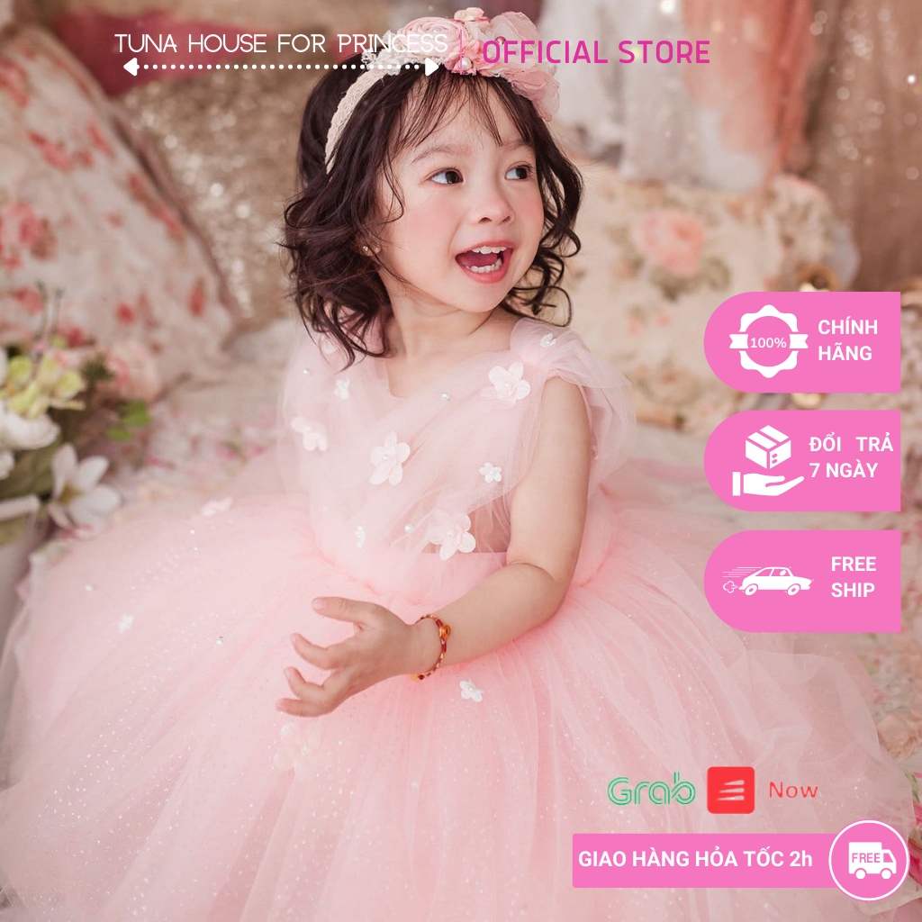 Váy đầm xoè công chúa thiết kế cho bé gái Stella hoa xinh xắn - Tuna House For Princess