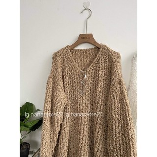 Áo len oversize cổ V Nana21 Nanastore