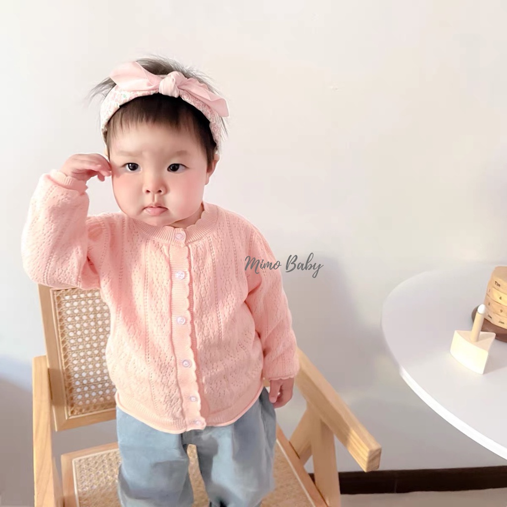 Áo cardigan len mỏng cho bé gái mùa thu đông siêu dễ thương Mimo Baby QA53