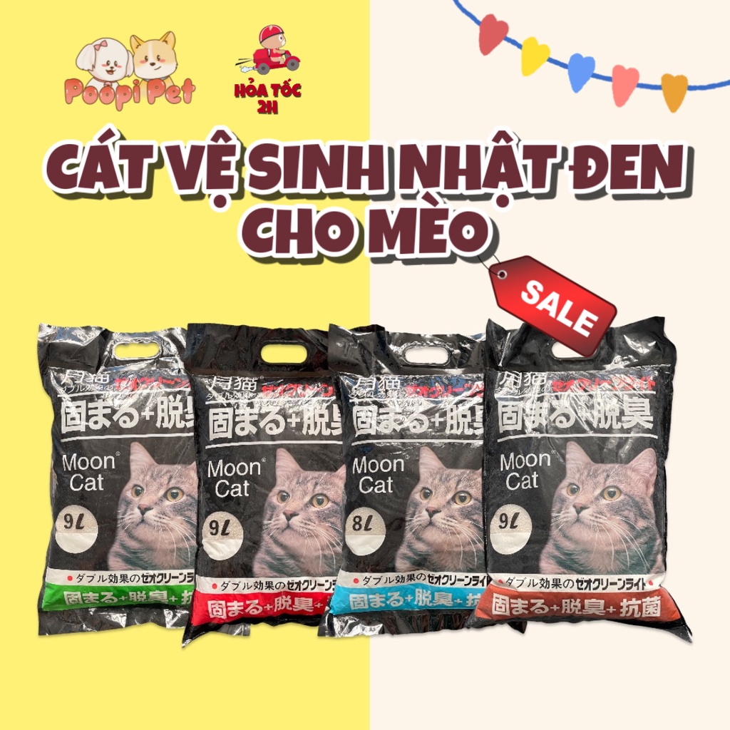 CÁT VỆ SINH CHO MÈO - CÁT NHẬT ĐEN 8-9L 😻
